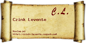 Czink Levente névjegykártya